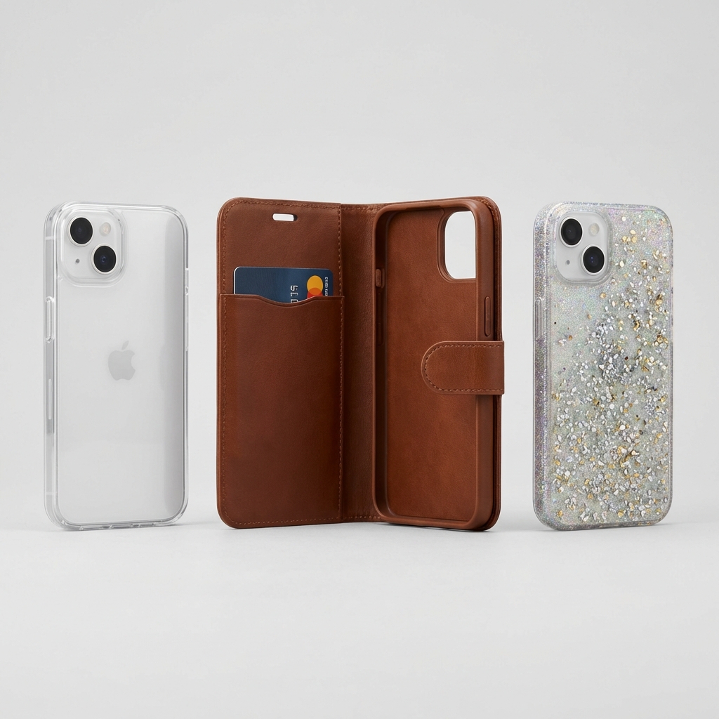 ハードケース、手帳型、グリッターケースなど様々な種類のiPhoneケース