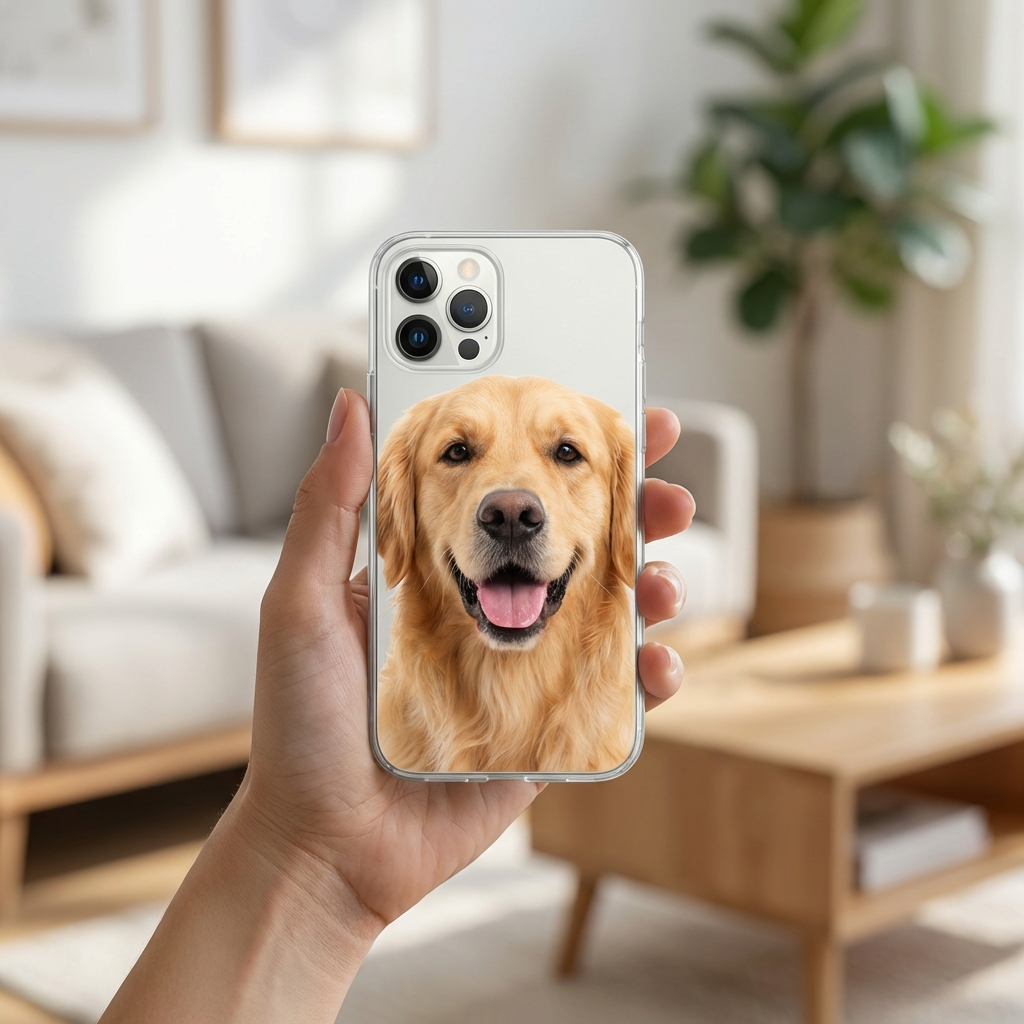 ペット写真のスマホケース