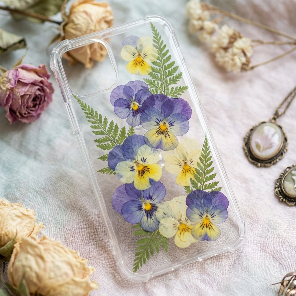 押し花風シールアレンジ